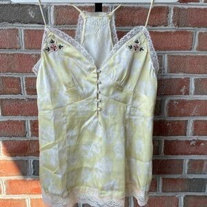 NWT FREE PEOPLE INTIMATELY LEMON CUSTARD EMBROIDERED NIGHT SPECIAL CAMI XS